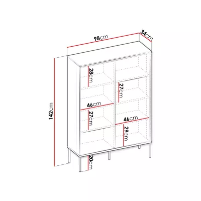 Vysoká komoda s dvířky ANACORTES - dub