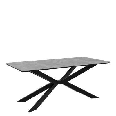 Designový jídelní stůl 190x90 LYNNWOOD - beton / černý