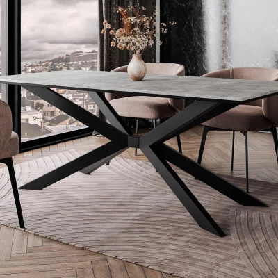 Designový jídelní stůl 190x90 LYNNWOOD - beton / černý