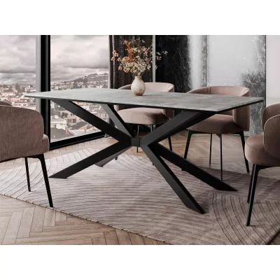 Designový jídelní stůl 190x90 LYNNWOOD - beton / černý