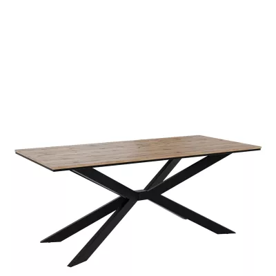 Designový jídelní stůl 190x90 LYNNWOOD - dub wotan / černý
