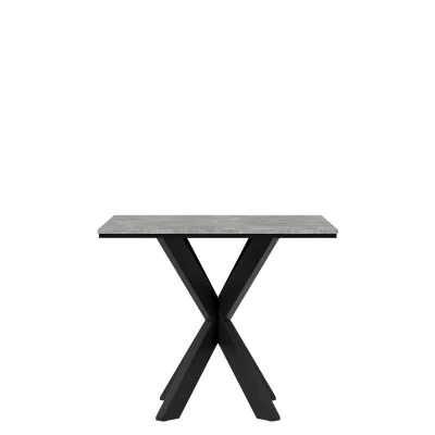 Designový jídelní stůl 90x90 MUKILTEO - beton / černý