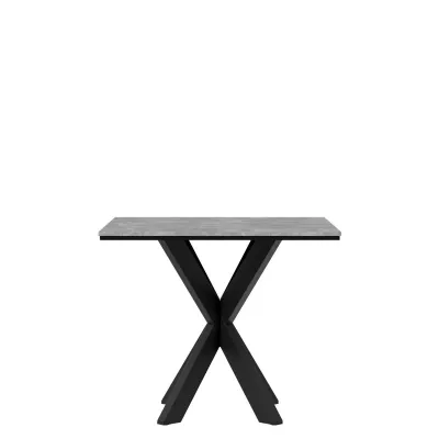 Designový jídelní stůl 90x90 MUKILTEO - beton / černý