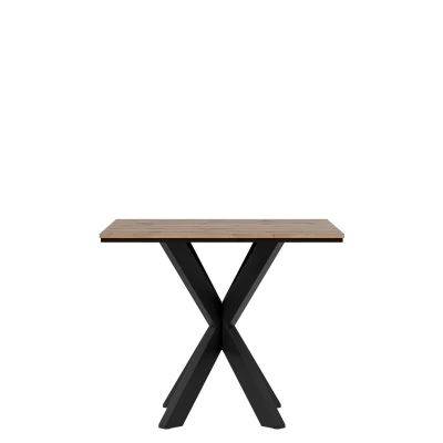 Designový jídelní stůl 90x90 MUKILTEO - dub wotan / černý