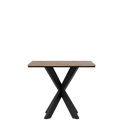 Designový jídelní stůl 90x90 MUKILTEO - dub wotan / černý
