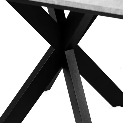 Designový jídelní stůl 90x90 MUKILTEO - mramor black royal / lesklý černý / černý