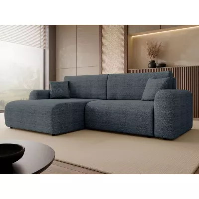 Rozkládací rohová sedačka s úložným prostorem YAKIMA - modrá