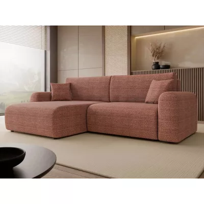 Rozkládací rohová sedačka s úložným prostorem YAKIMA - cihlová