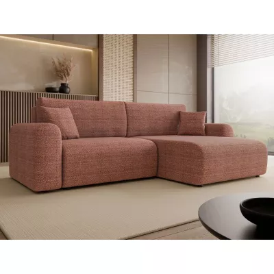 Rozkládací rohová sedačka s úložným prostorem YAKIMA - cihlová