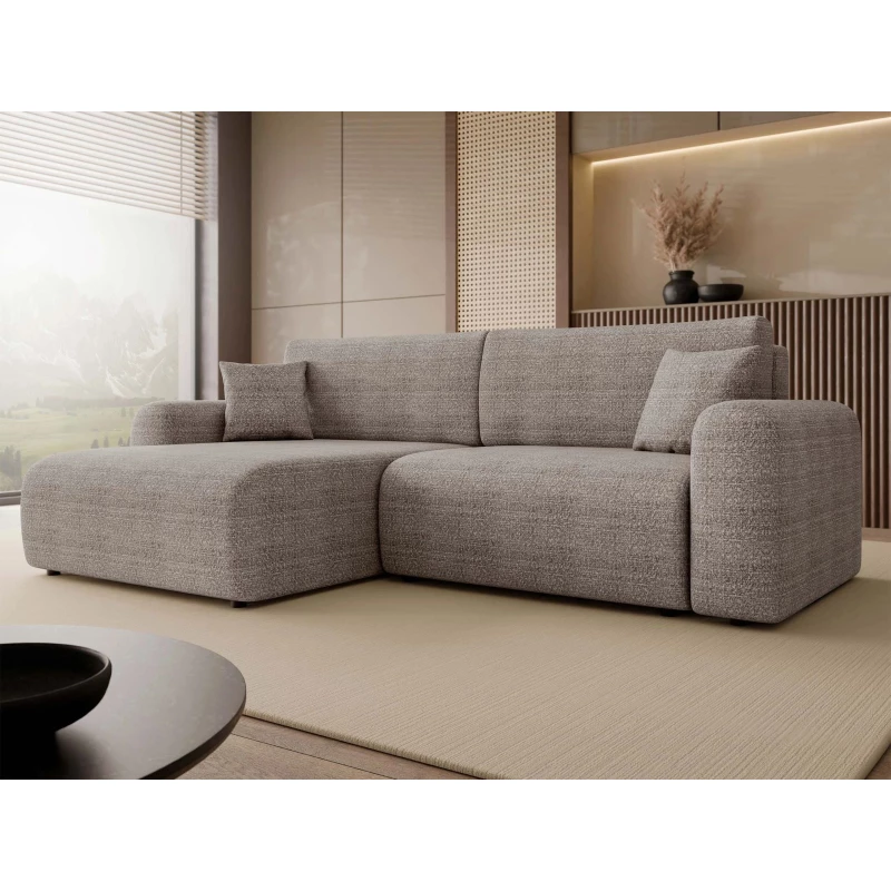 Rozkládací rohová sedačka s úložným prostorem YAKIMA - popelavá