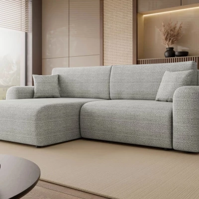 Rozkládací rohová sedačka s úložným prostorem YAKIMA - světlá šedá