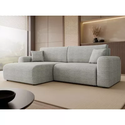 Rozkládací rohová sedačka s úložným prostorem YAKIMA - světlá šedá