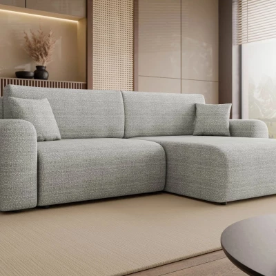 Rozkládací rohová sedačka s úložným prostorem YAKIMA - světlá šedá