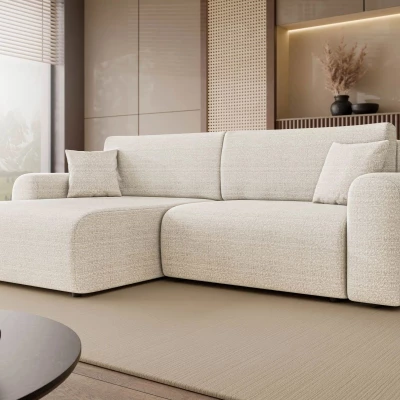 Rozkládací rohová sedačka s úložným prostorem YAKIMA - bílá