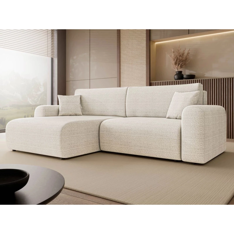 Rozkládací rohová sedačka s úložným prostorem YAKIMA - bílá