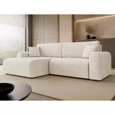 Rozkládací rohová sedačka s úložným prostorem YAKIMA - bílá