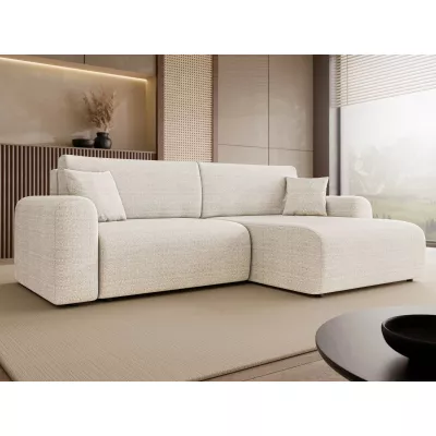 Rozkládací rohová sedačka s úložným prostorem YAKIMA - bílá