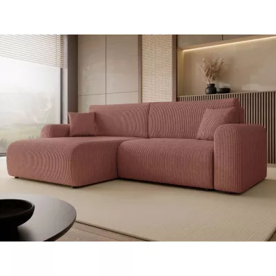 Rozkládací rohová sedačka s úložným prostorem YAKIMA - indická růžová