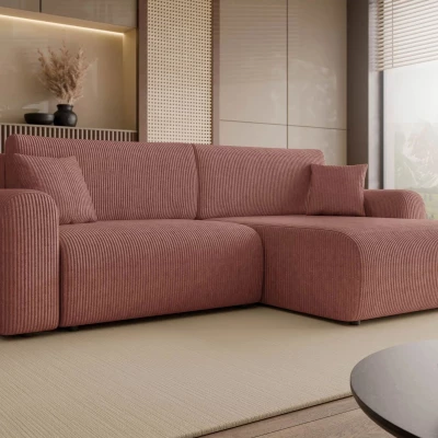 Rozkládací rohová sedačka s úložným prostorem YAKIMA - indická růžová