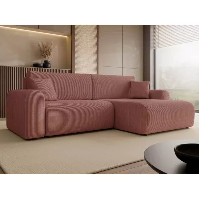 Rozkládací rohová sedačka s úložným prostorem YAKIMA - indická růžová