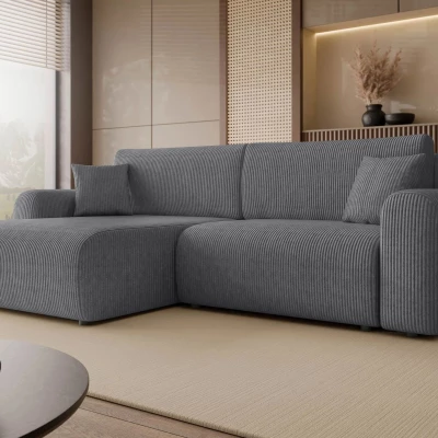 Rozkládací rohová sedačka s úložným prostorem YAKIMA - ocelová šedá