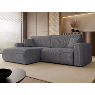 Rozkládací rohová sedačka s úložným prostorem YAKIMA - ocelová šedá