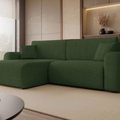 Rozkládací rohová sedačka s úložným prostorem YAKIMA - zelená 1