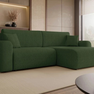 Rozkládací rohová sedačka s úložným prostorem YAKIMA - zelená 1