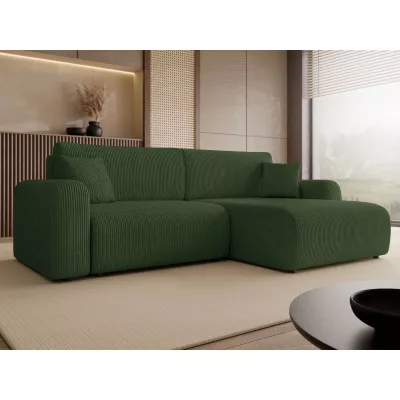 Rozkládací rohová sedačka s úložným prostorem YAKIMA - zelená 1