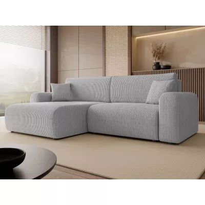 Rozkládací rohová sedačka s úložným prostorem YAKIMA - světlá popelavá