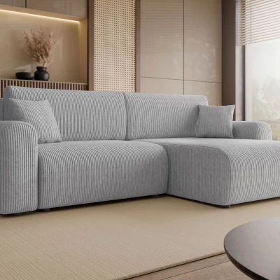 Rozkládací rohová sedačka s úložným prostorem YAKIMA - světlá popelavá