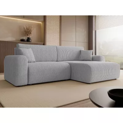 Rozkládací rohová sedačka s úložným prostorem YAKIMA - světlá popelavá