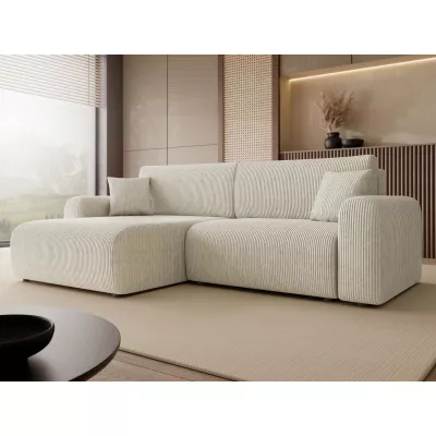 Rozkládací rohová sedačka s úložným prostorem YAKIMA - špinavá bílá