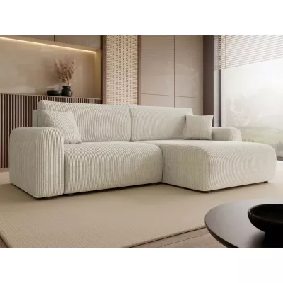 Rozkládací rohová sedačka s úložným prostorem YAKIMA - špinavá bílá