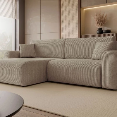 Rozkládací rohová sedačka s úložným prostorem YAKIMA - béžová 1