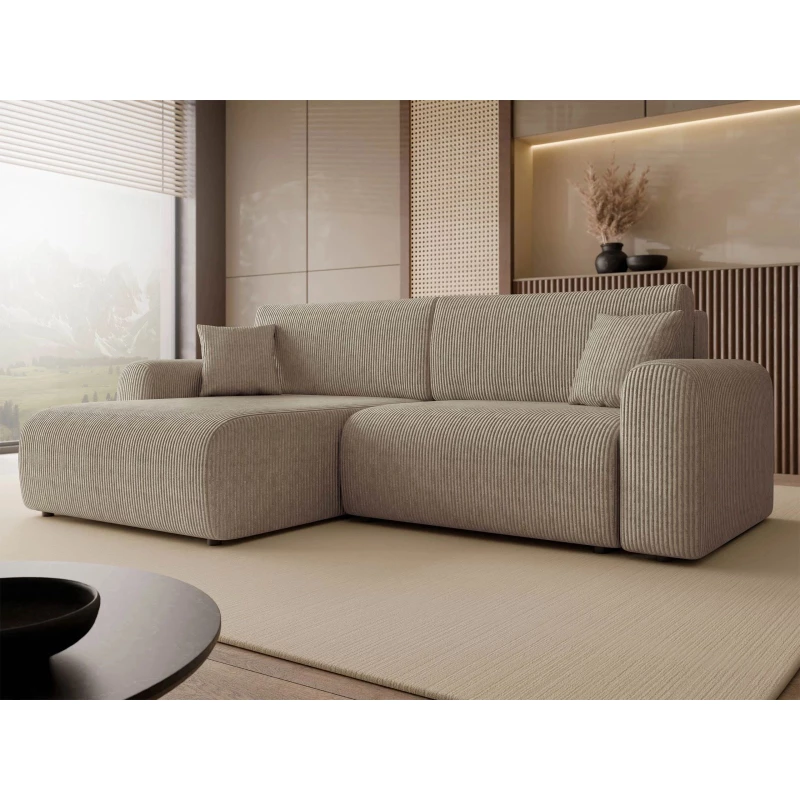 Rozkládací rohová sedačka s úložným prostorem YAKIMA - béžová 1