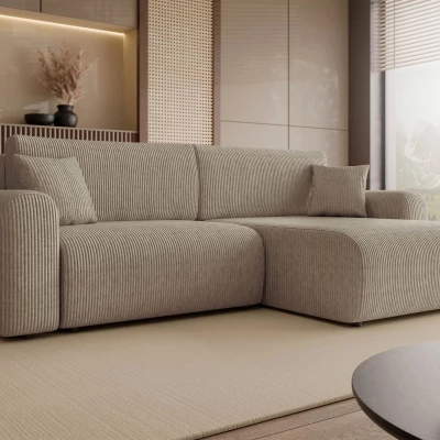 Rozkládací rohová sedačka s úložným prostorem YAKIMA - béžová 1