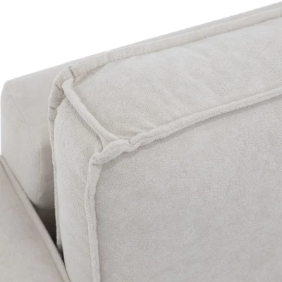 Rozkládací rohová sedačka s úložným prostorem BELLEVUE - špinavá bílá, pravý roh