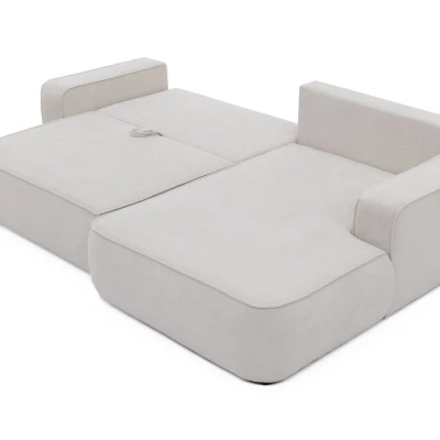 Rozkládací rohová sedačka s úložným prostorem BELLEVUE - béžovohnědá, pravý roh