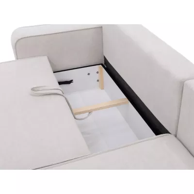 Rozkládací rohová sedačka s úložným prostorem BELLEVUE - světlá šedá, pravý roh