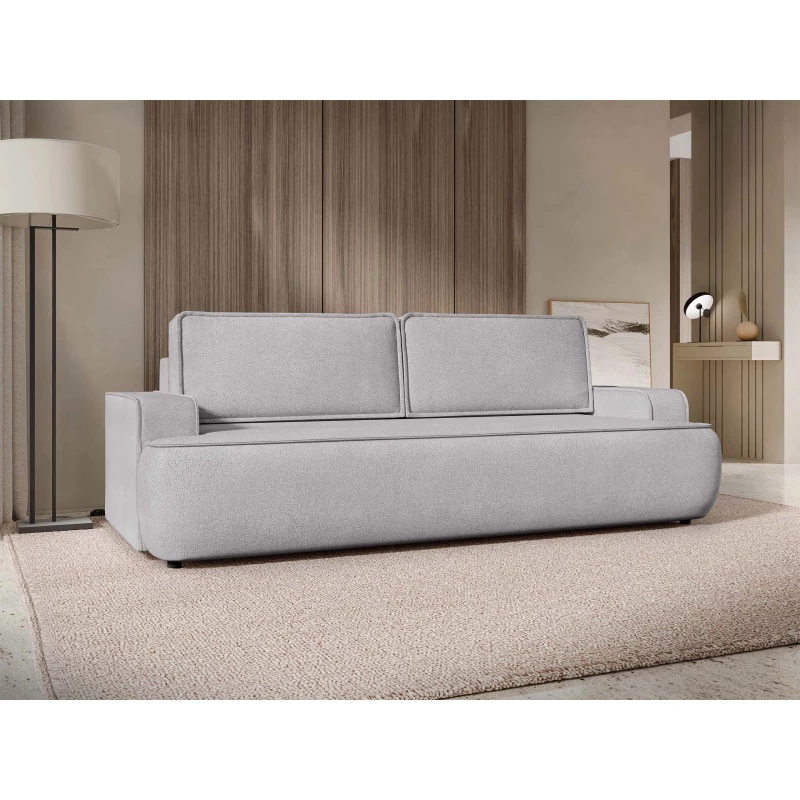 Dvoumístná pohovka s úložným prostorem BELLEVUE - světlá šedá