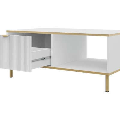 Nábytková sestava do obývacího pokoje PULLMAN - zlatá / bílá