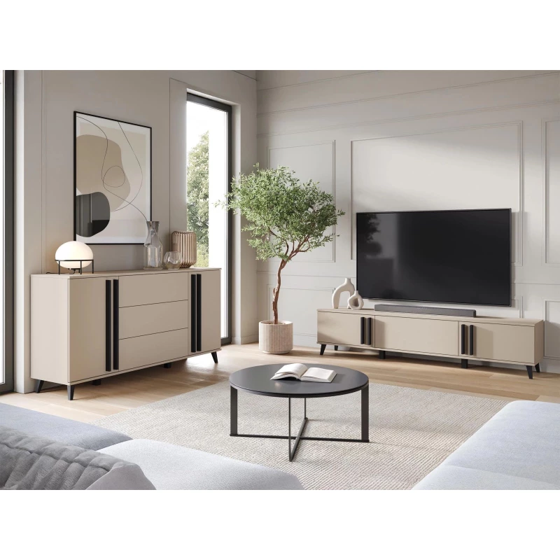 Nábytek do obývacího pokoje POULSBO 3 - congo / černý grafitový