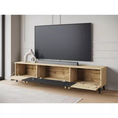 Nábytek do obývacího pokoje POULSBO 3 - dub artisan / černý grafitový