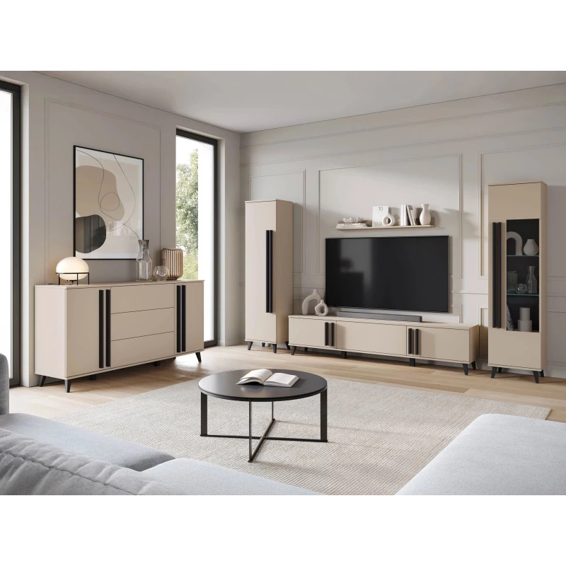 Sestava do obývacího pokoje POULSBO 4 - congo / černá grafitová