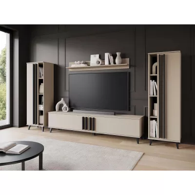 Stěna do obývacího pokoje POULSBO 1 - congo / černá grafitová