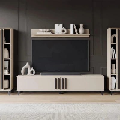 Stěna do obývacího pokoje POULSBO 1 - congo / černá grafitová