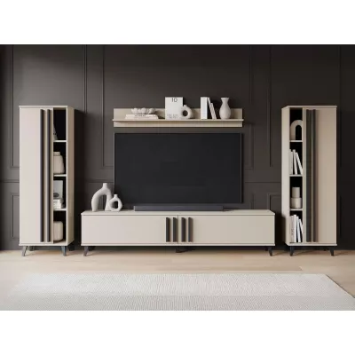 Stěna do obývacího pokoje POULSBO 1 - congo / černá grafitová