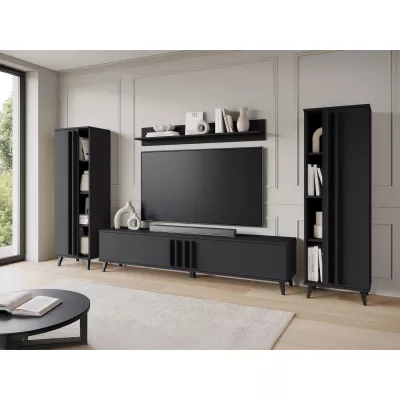 Stěna do obývacího pokoje POULSBO 1 - černá grafitová