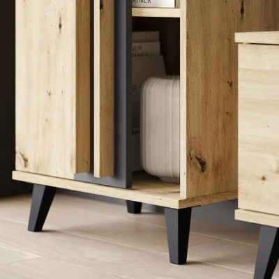 Stěna do obývacího pokoje POULSBO 1 - congo / černá grafitová